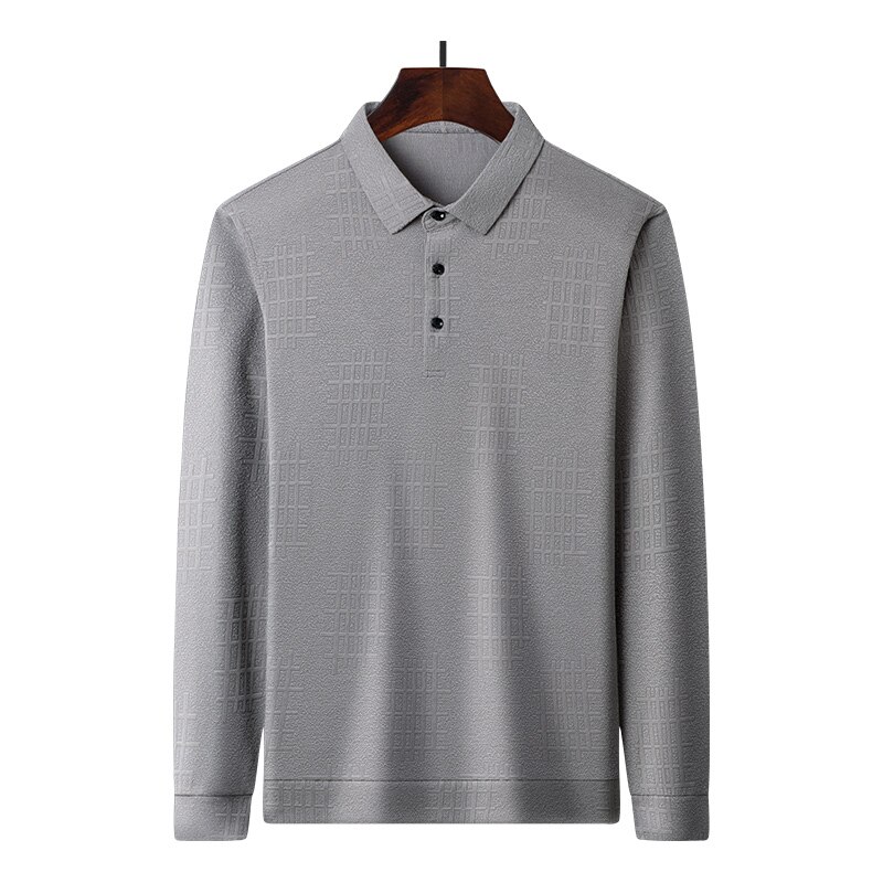 New Men&s Casual Business Tops Solid Color Polo Shirts Men&s Long Sleeve Polo Men&s Fashion Korean Slim Lapel T Shirts